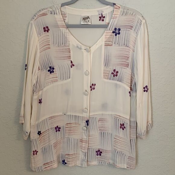 Meeks Rayon Blouse. Size M - Picture 1 of 9